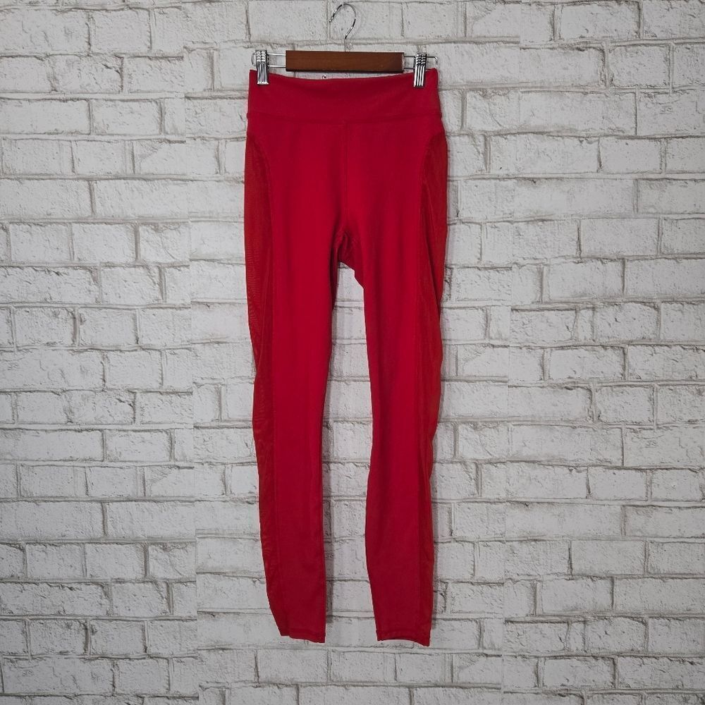 Fabletics‎ red mesh side leggings